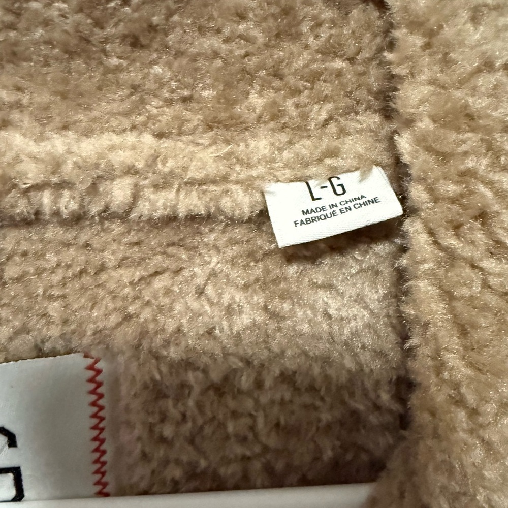 BDG Brown and Orange Bomber Jacket with Fluffy Texture and Wide Collar - Picture 3 of 3